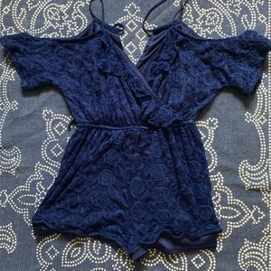 Kiera Cold Shoulder Lace Romper